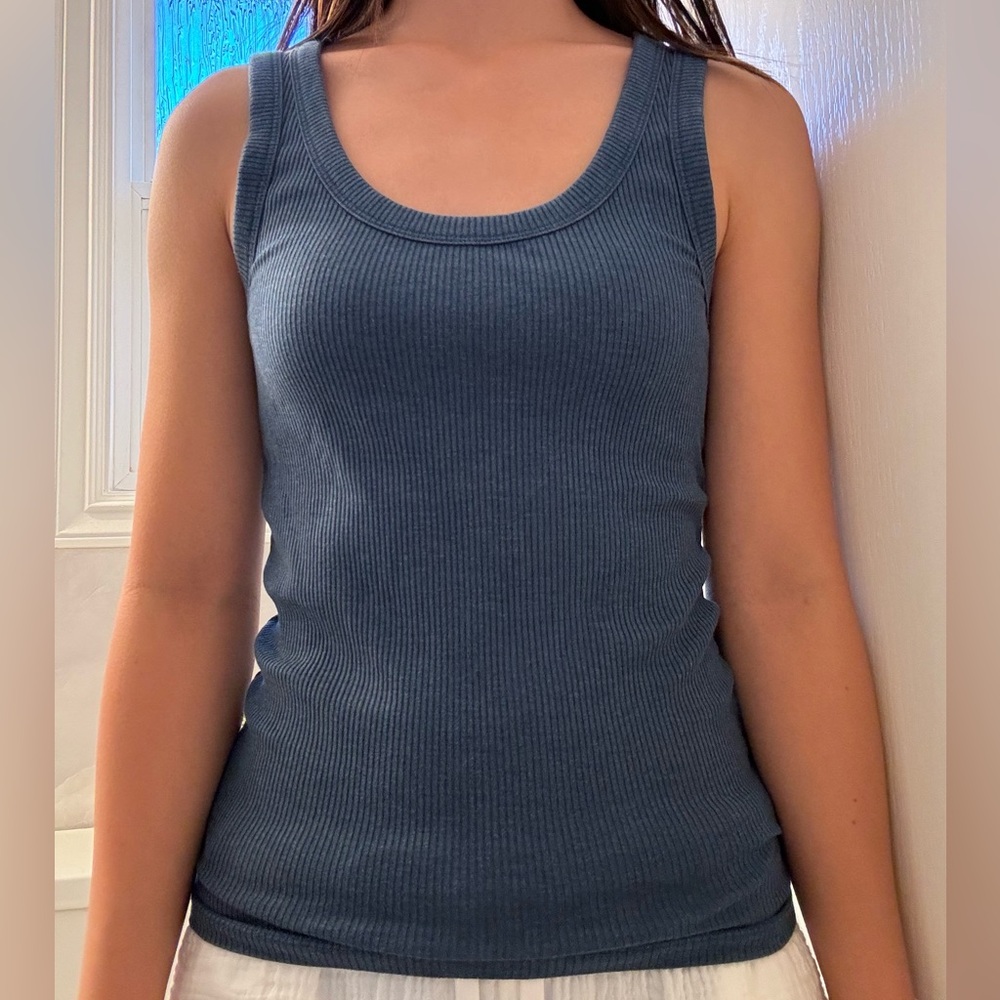 GAP Blue Ribbed Tank Top
